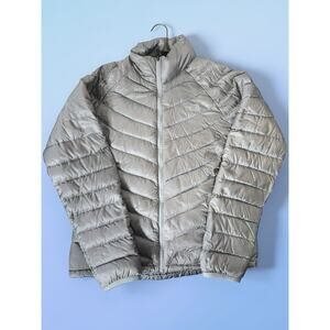 The North Face Jacket Womens Gray Silver 800 Fill Down Puffer Full Zip Size L